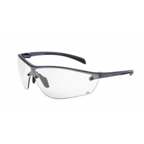 Bollé SILIUM safety glasses with anti-static features, adjustable non-slip pads, and sleek ergonomic design.